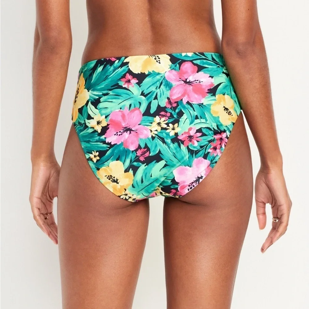 Old Navy Womens Tropical Floral High Rise Front Lined Bikini Swim Bottom 3X